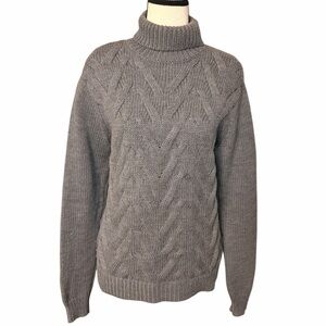 The Kooples cable-knit Gray Turtleneck Sweater